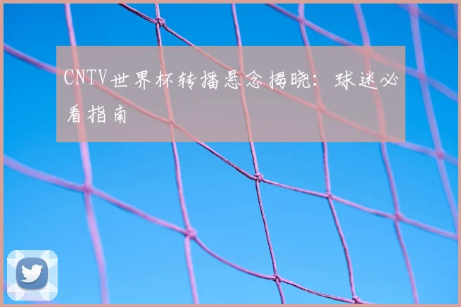 CNTV世界杯转播悬念揭晓：球迷必看指南